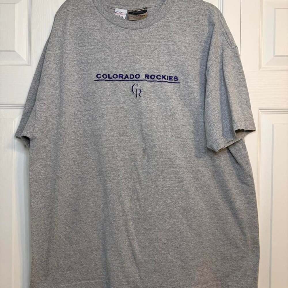 Vintage Antigua MLB Colorado Rockies T-Shirt Gray XXL